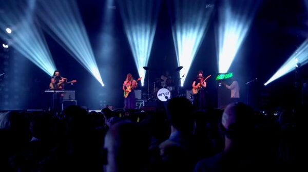 Wet Leg live on stage at Isle of Wight Festival's Big Top