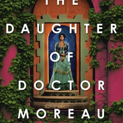 Book cover shows a woman in a green dress stood in the doorway of a rancho, surrounded by green vines.