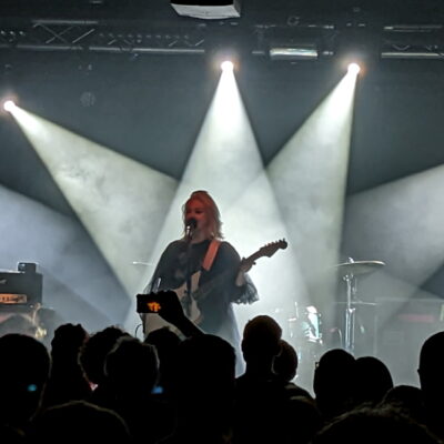 Lauran Hibberd on stage at the Wedgewood Rooms in Portsmouth.