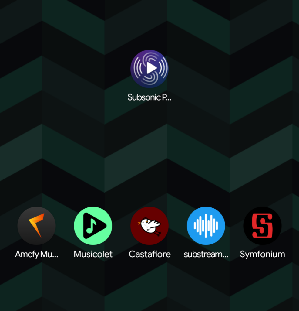 Subsonic app on an Android phone